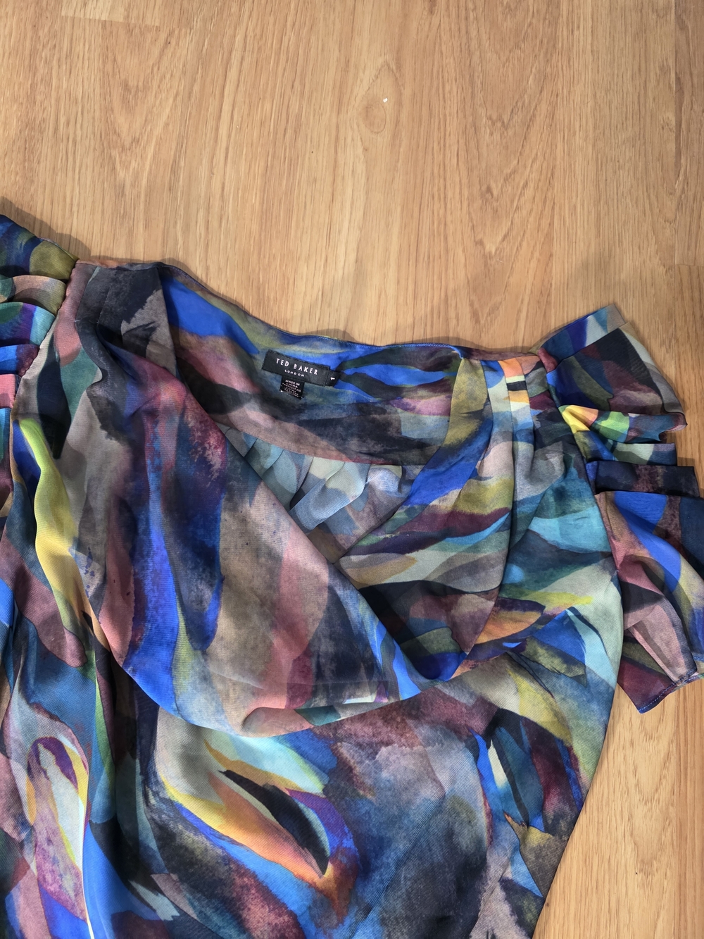 Ted Baker Multicolored Abstract Watercolor Top